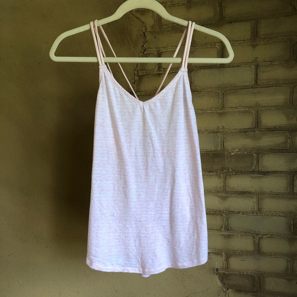 Lululemon Breezy Tank Pink Stripe Strappy Back 4 - Picture 5 of 8